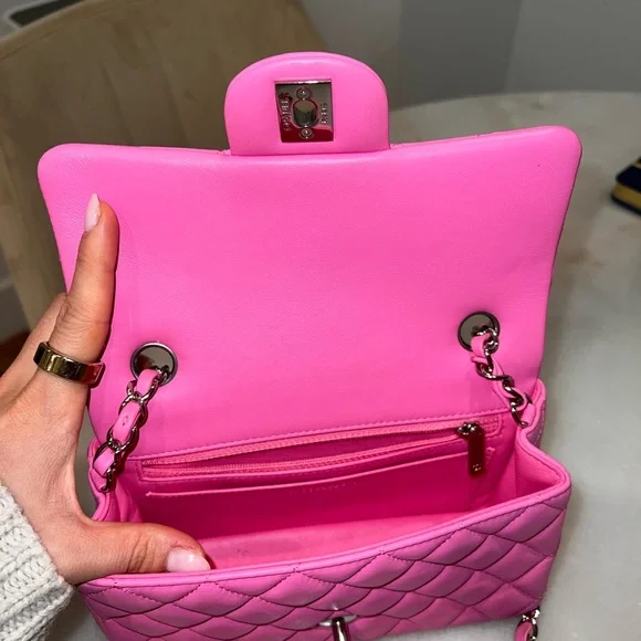 Chanel Pink Quilted Chain Bag - Picture 5 of 14